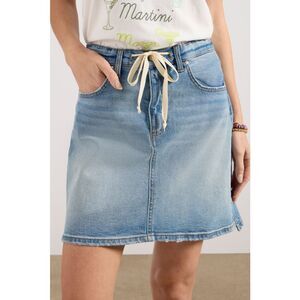 Kut From The Kloth Holly Skirt Light Wash Denim Skirt Tied Detail Sz 4 #768